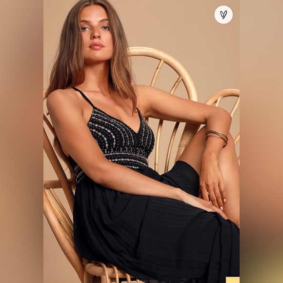 Glamorous Gala Black Embroidered Maxi Dress - Picture 5 of 11